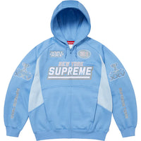 Supreme Football Zip Up Hoodie Light Blue