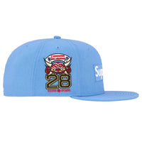 Supreme Shop Anniversary Box Logo 59FIFTY Fitted Hat Light Blue Tokyo