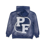 Pushin Flowers PF 25 Rhinestone Hoodie Blue
