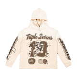 Triple Sevens All Star Football Hoodie Cream/Brown