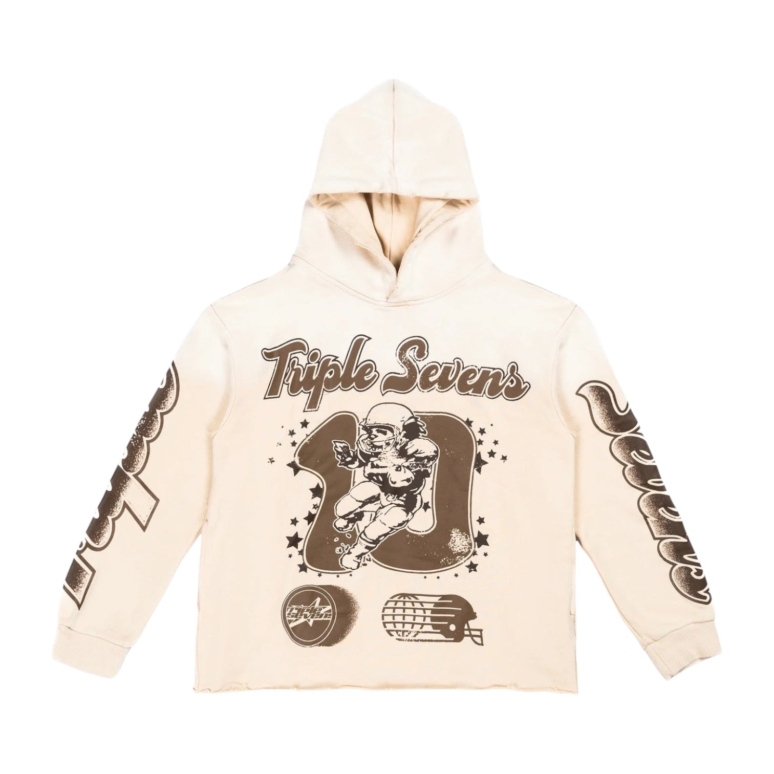 Triple Sevens All Star Football Hoodie Cream/Brown
