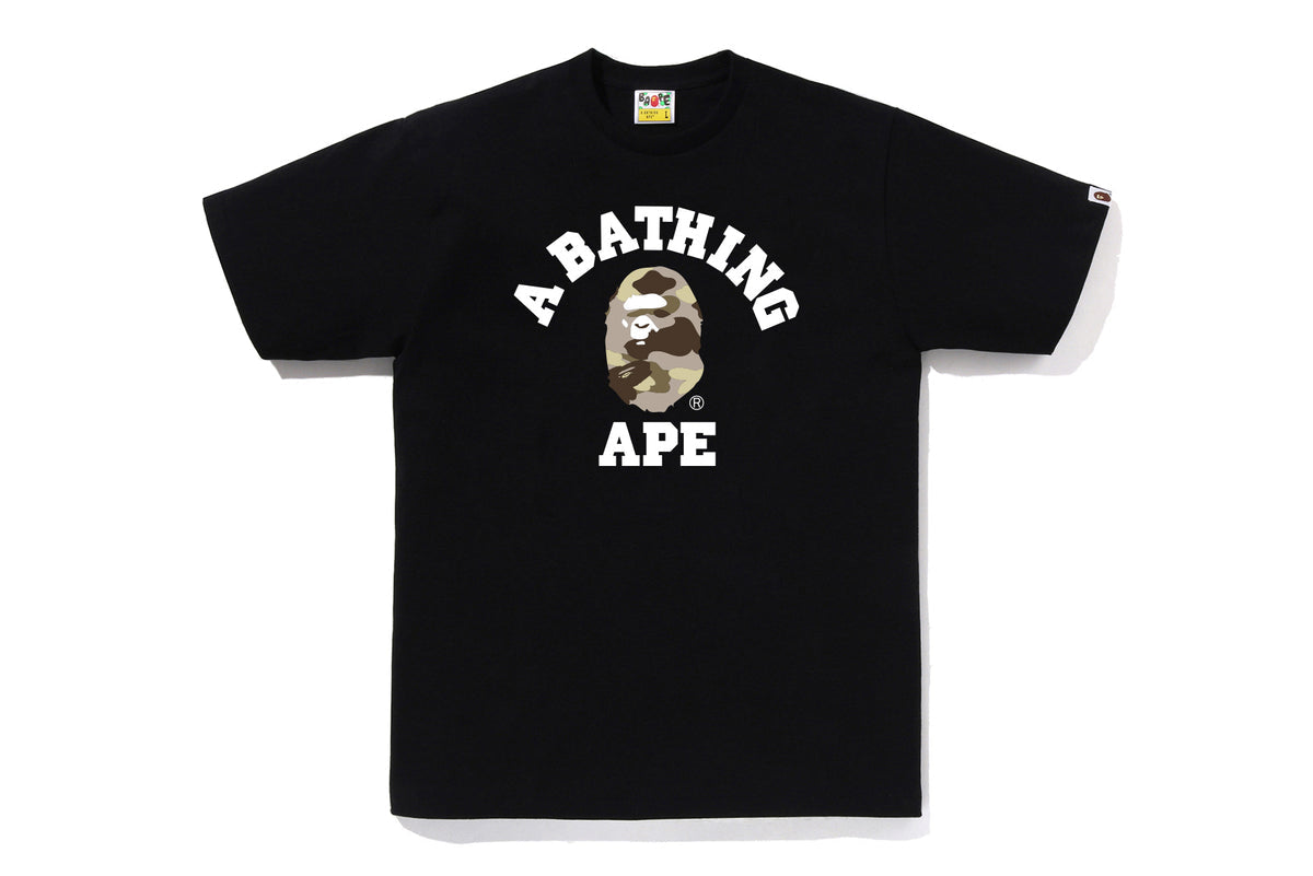 Bape Color Camo College Tee Black x Brown