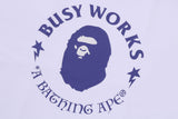 Bape Men’s Busy Works Relaxed Fit Tee White X Purple