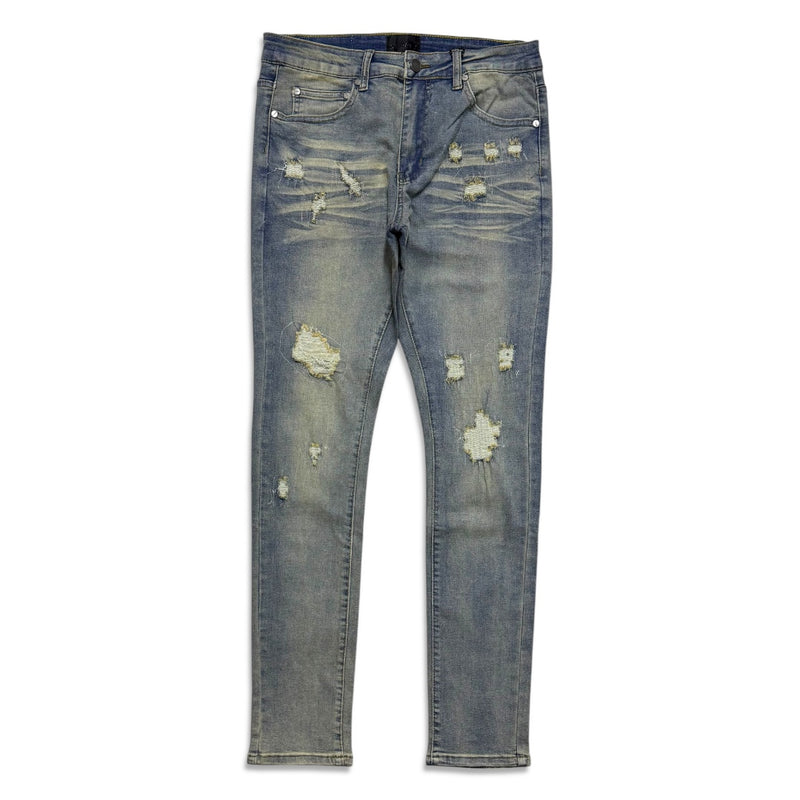 Supply Men's Distressed Skinny Jeans - Mid Wash