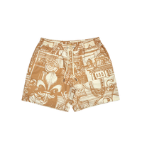Civilized Tribal Print Shorts Tan
