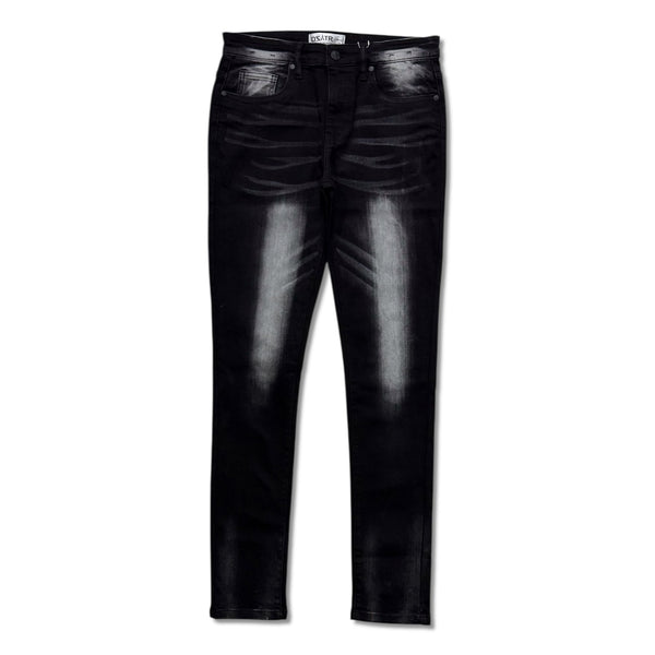 Premium disaster Men's ripped stretch jean chevron wash