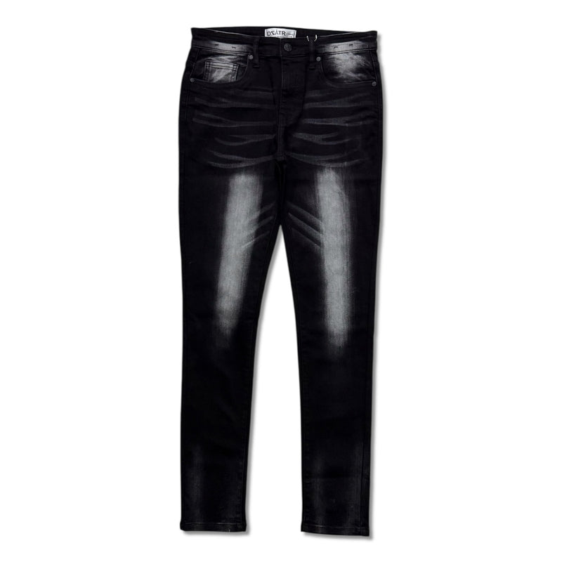 Premium disaster Men's ripped stretch jean chevron wash
