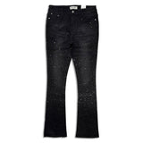 Reelistik Nyc Men's Rhinestone stacked jeans -black (RST-1204)
