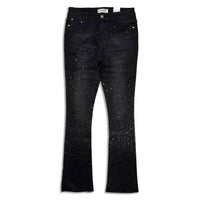 Reelistik Nyc Men's Rhinestone stacked jeans -black (RST-1204)
