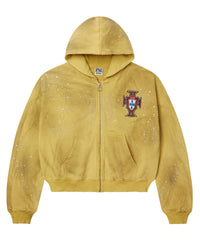 Vale Forever Sun Cluster Zip Up Hoodie Mustard Yellow