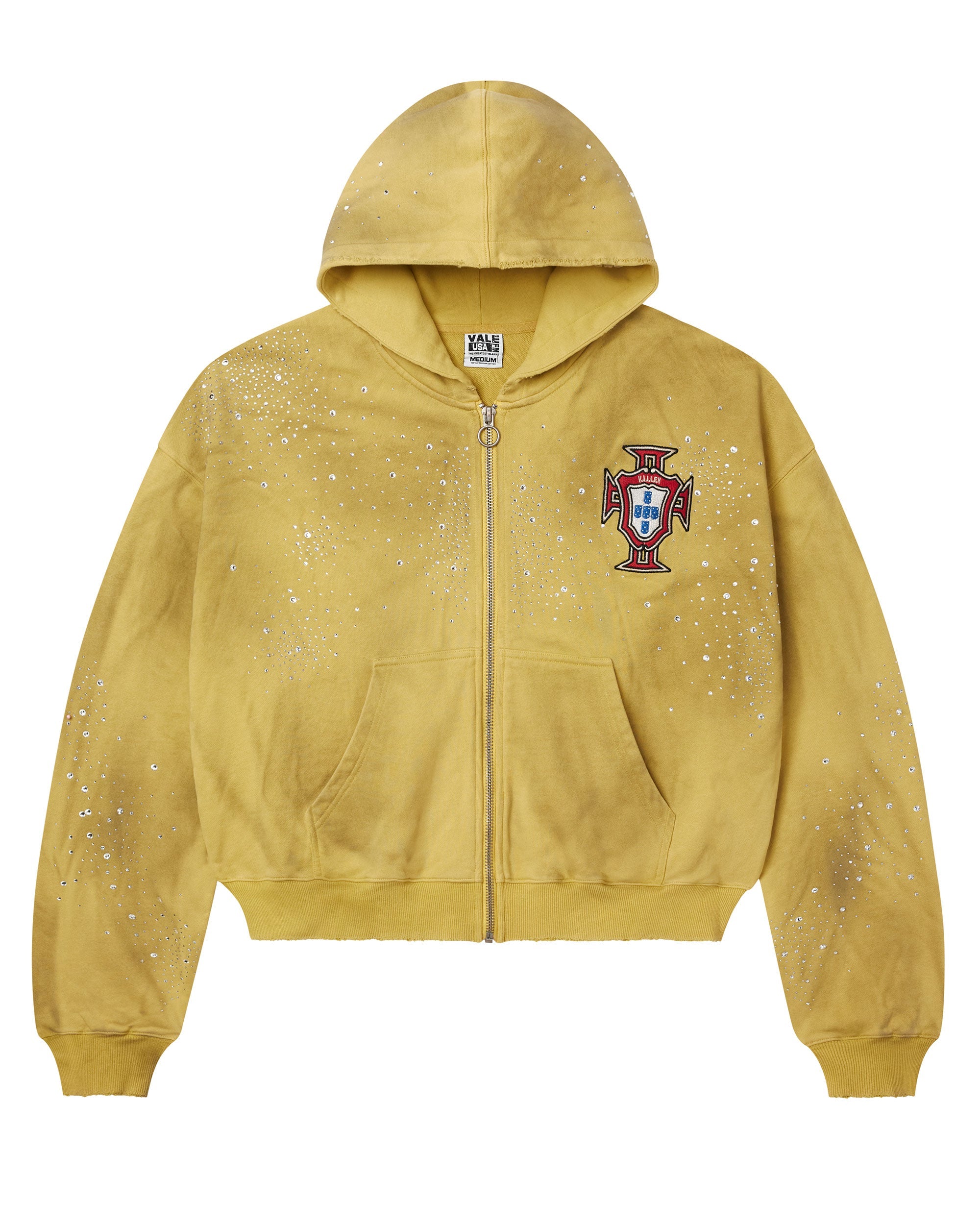 Vale Forever Sun Cluster Zip Up Hoodie Mustard Yellow