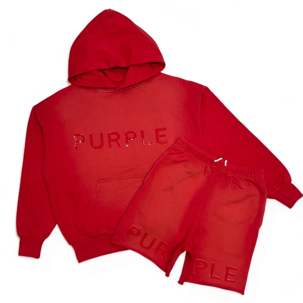 Purple brand (Red hoodie short set)
