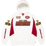 Supreme Football Zip Up Hoodie White