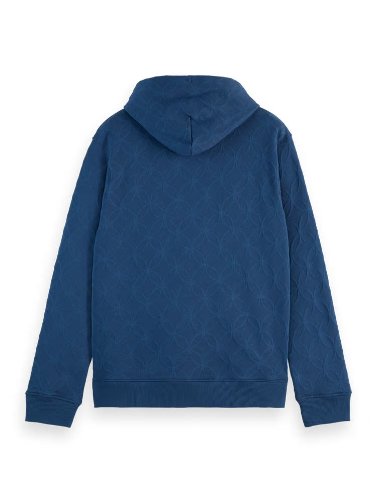 Scotch & Soda Men's Jacquard Terry Hoodie - Heritage Blue