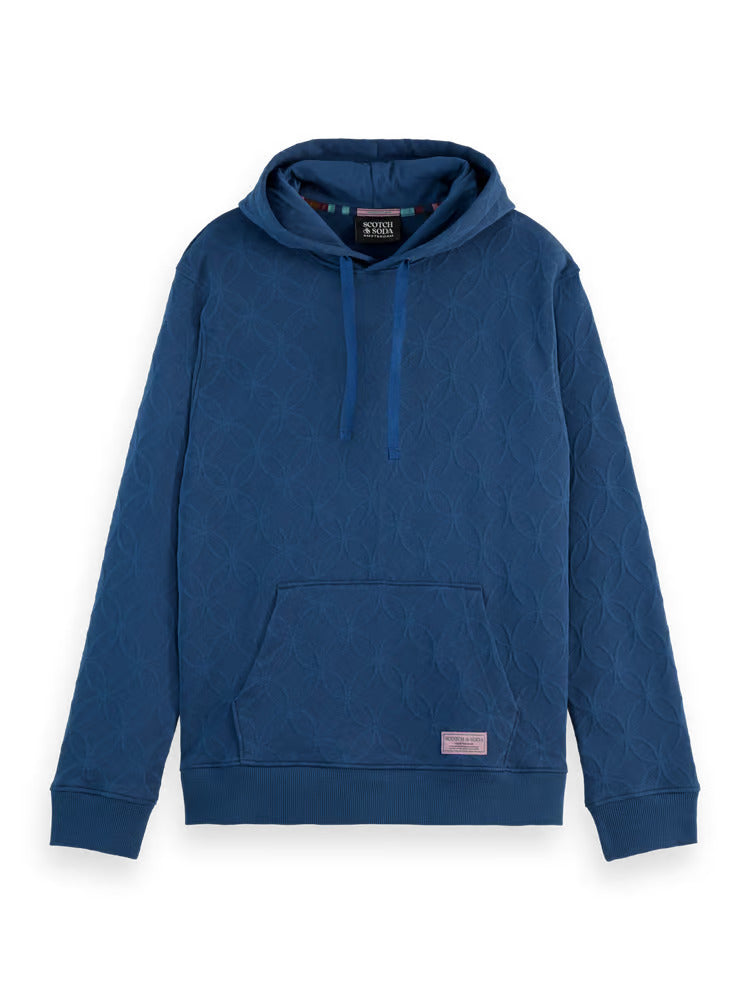 Scotch & Soda Men's Jacquard Terry Hoodie - Heritage Blue