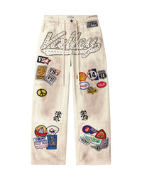 Vale Forever 1980S Painters Off White Cream Jeans