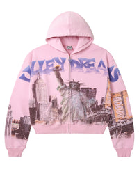 Vale Forever Nyc Zip Up Hoodie Pink