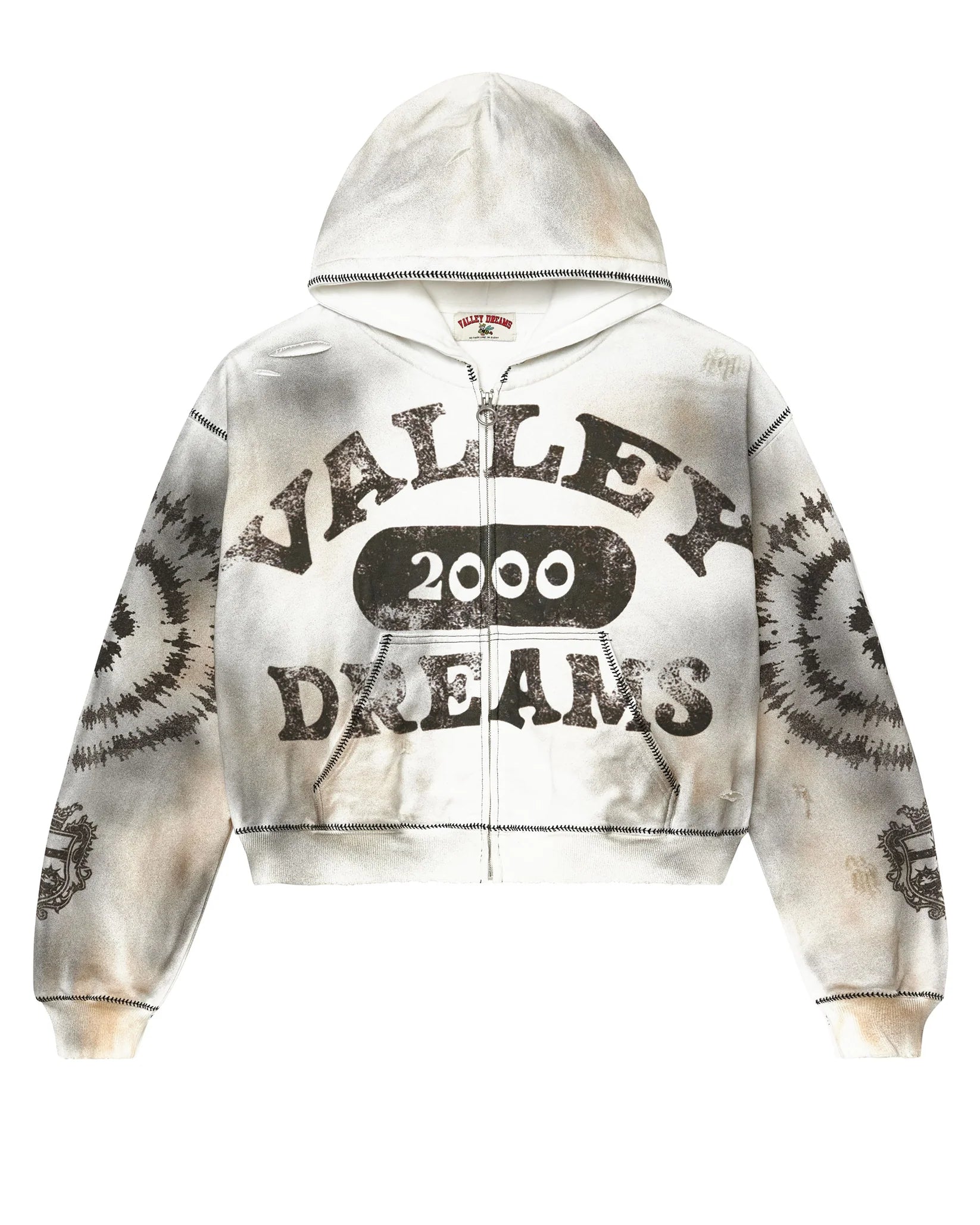 Vale Forever Spiral Zip Up Hoodie Ash Grey