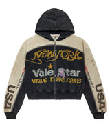 Vale Forever 'Vale Star' Zip Up Hoodie Black / Tan