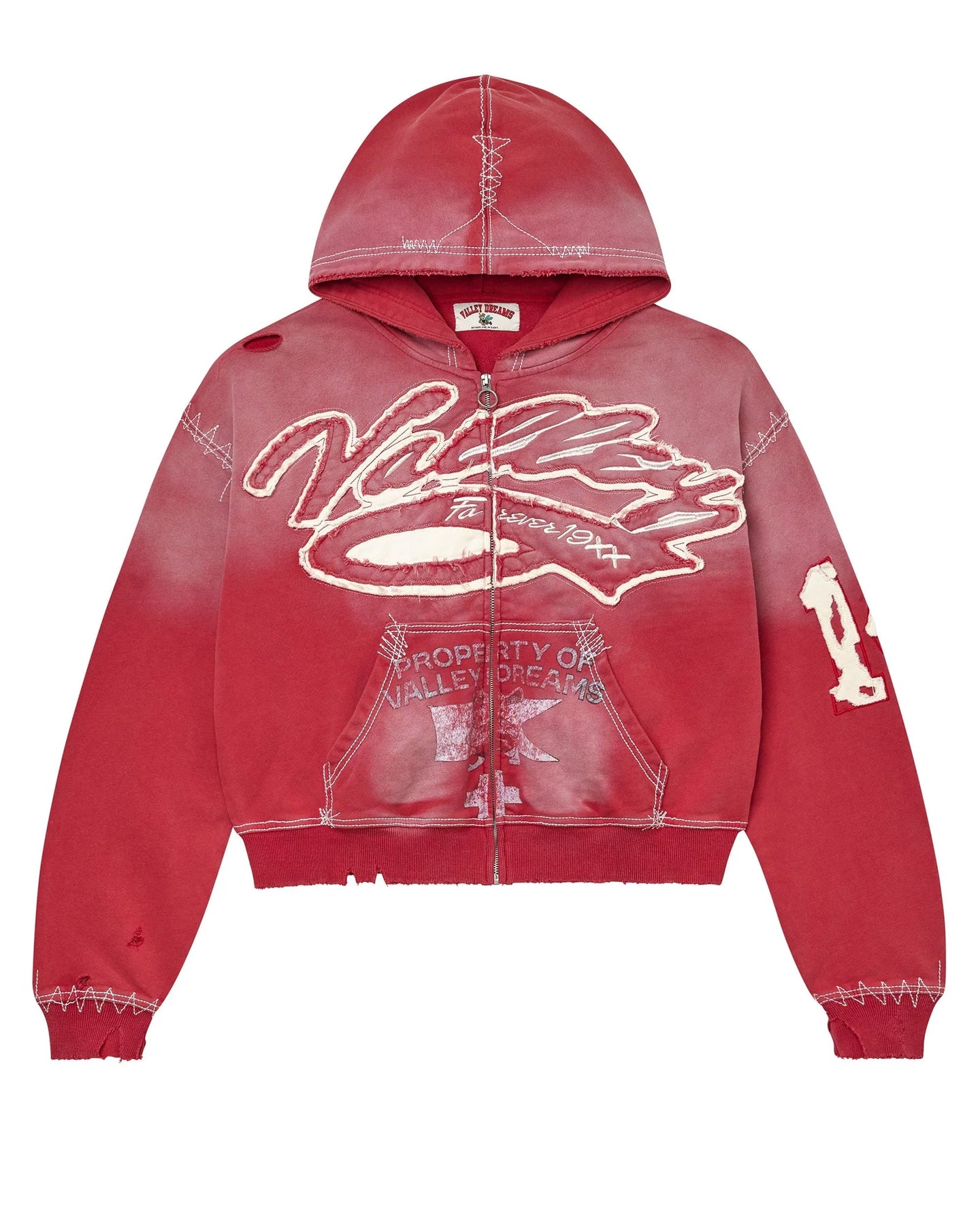 Vale Forever Religion Zip Up Hoodie Burn Red