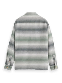 Scotch & Soda Stripe Waffle Shirt - Amsterdam Green Stripe