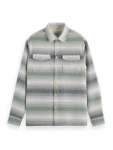 Scotch & Soda Stripe Waffle Shirt - Amsterdam Green Stripe