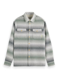 Scotch & Soda Stripe Waffle Shirt - Amsterdam Green Stripe