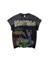 Vale Forever Tiger Hood Sleeveless Tee Black