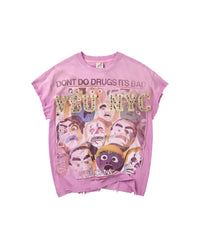 Vale Forever No Drugs Sleeveless Tee Pink