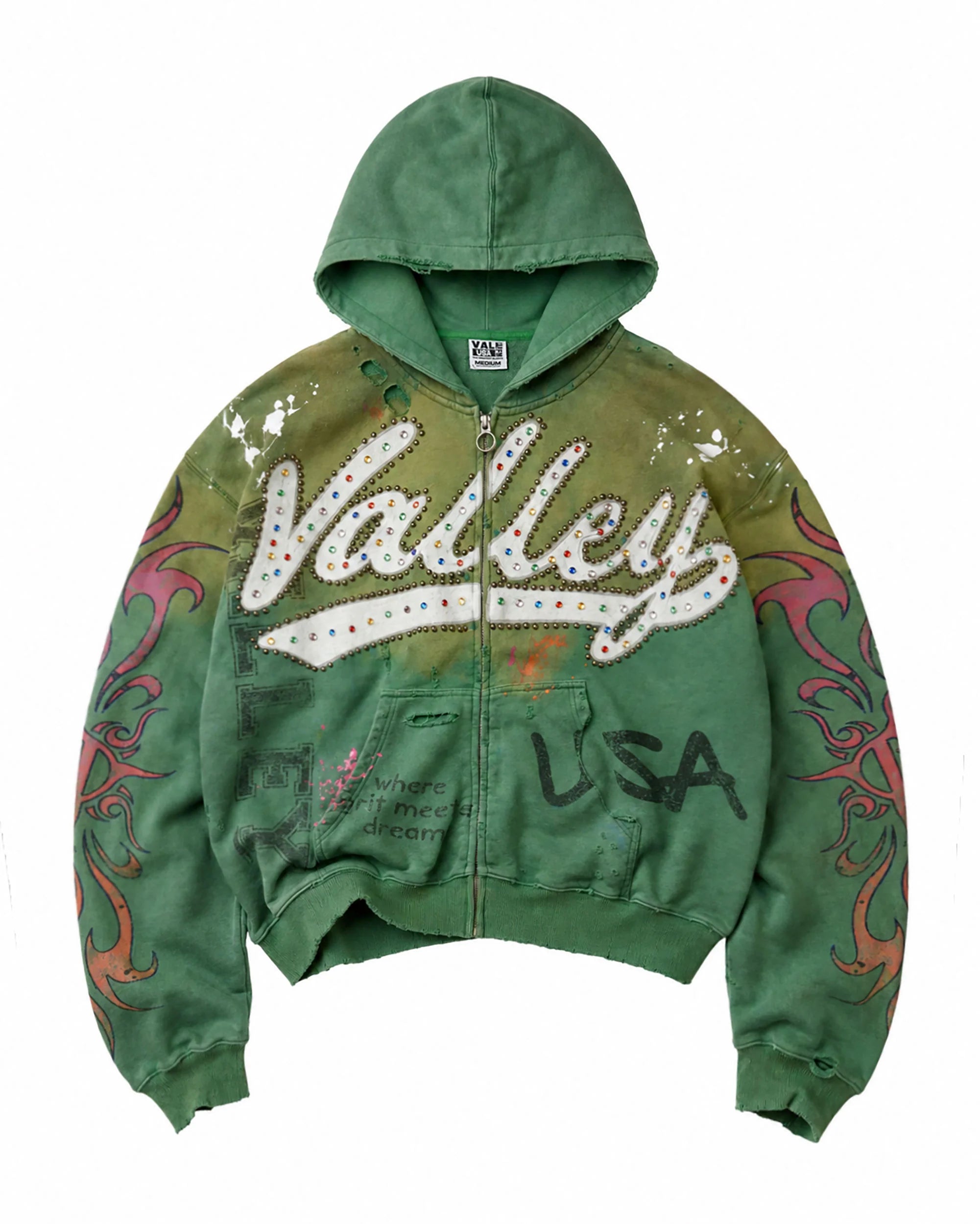 Vale Forever Inferno Zip Up Hoodie Green