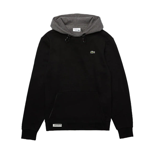 Lacoste (Men’s black /grey chine sport contrast hoodie)