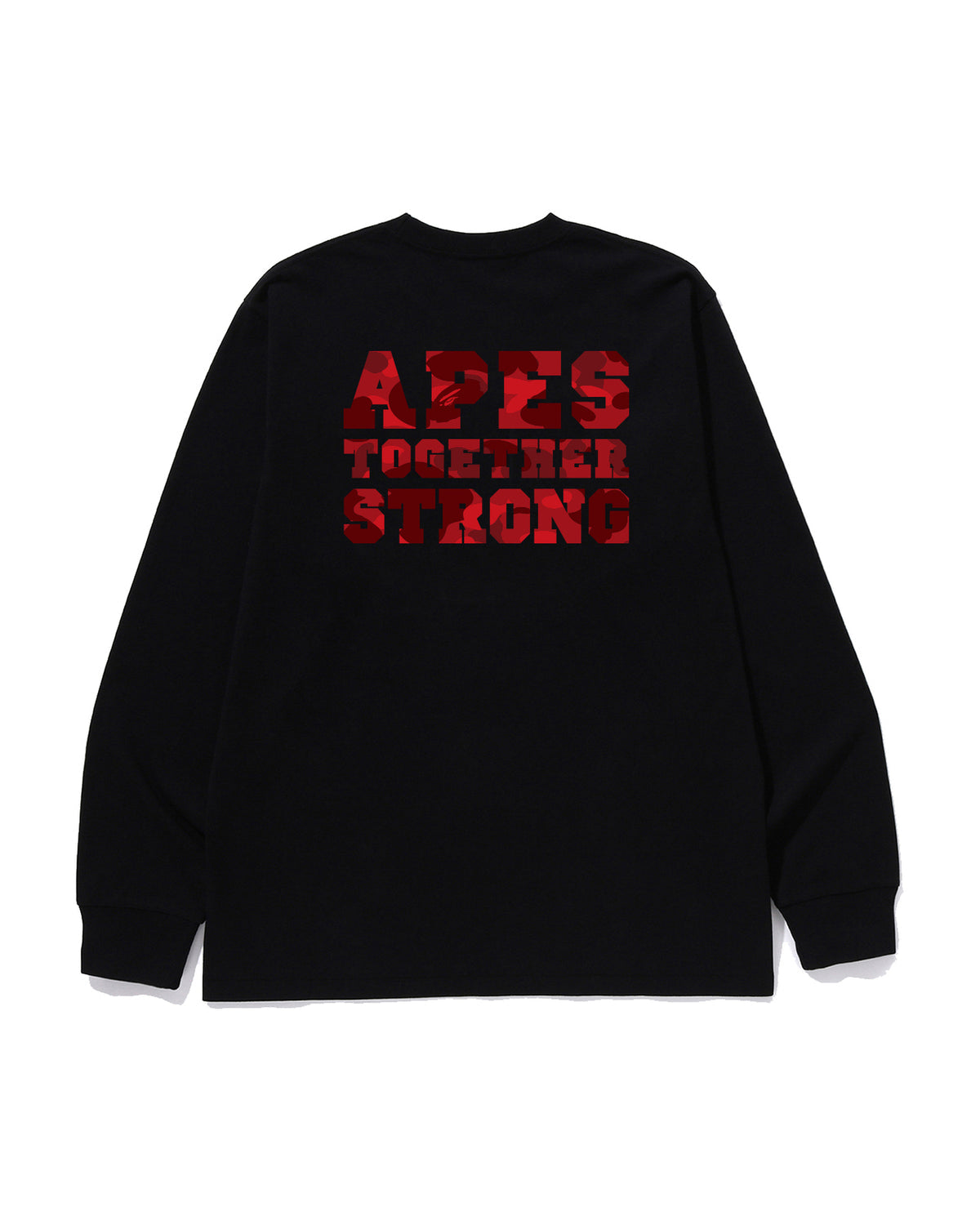 Bape Color Camo College Ats L/S Tee Black X Red