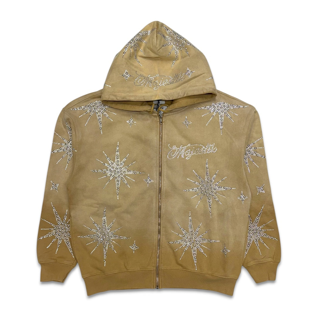 Majestik Men's Rhinestone Dyed Heavy Jogger set eggshell