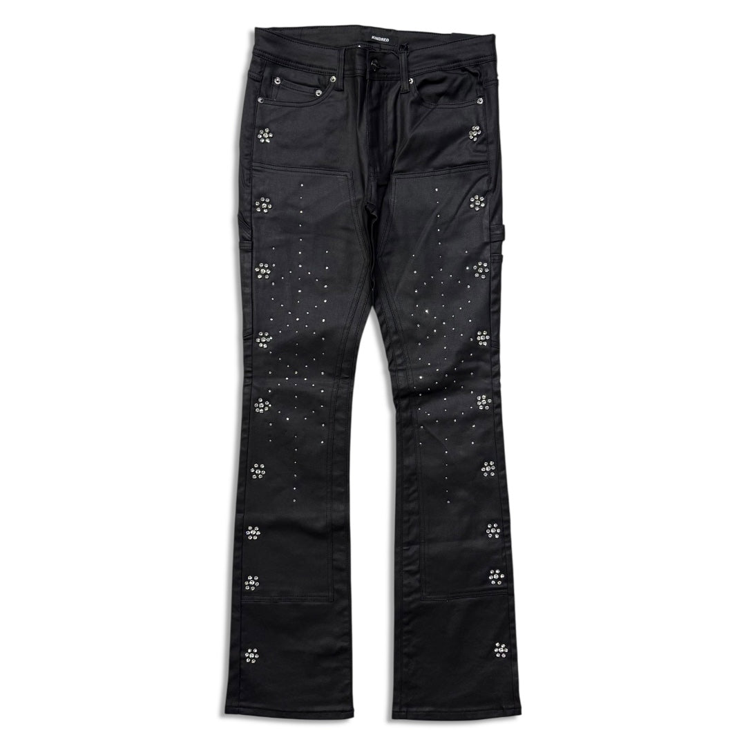 Kindred Men’s Rhinestone Stacked Jeans Coated Black