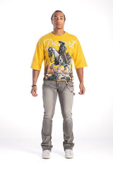 Kindred Men’s Rhinestone Desert Cowboy Cropped Tee – Yellow