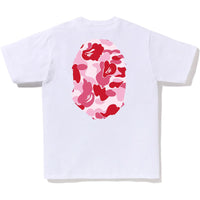 Bape Men’s ABC Camo Big Ape Head Tee White X Pink