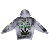 First Row White/Gray Intellectual Property Sprayed Hoodie
