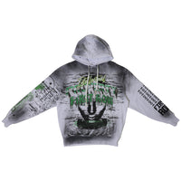 First Row White/Gray Intellectual Property Sprayed Hoodie