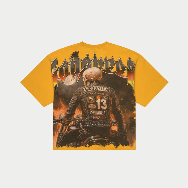 Godspeed Biker Nation Tee Mustard Yellow