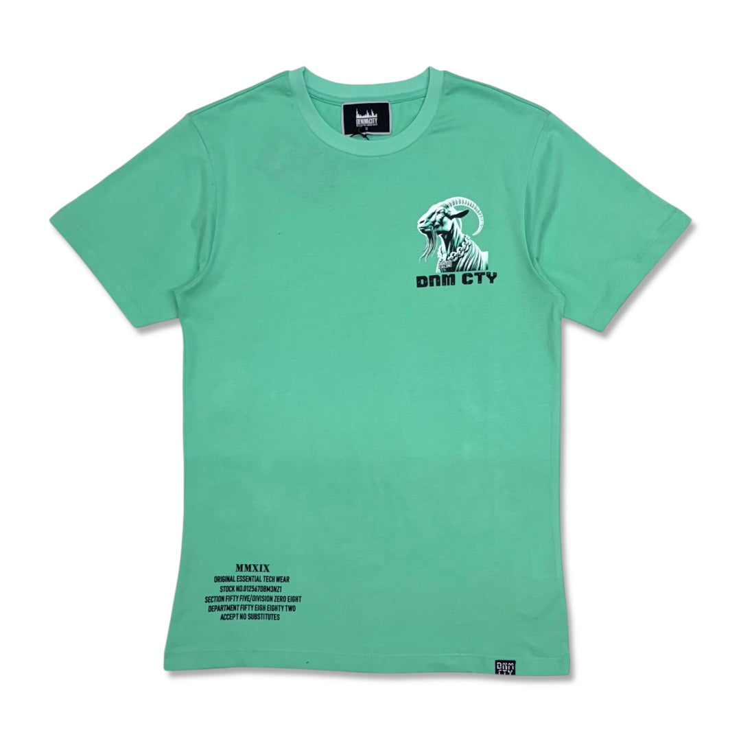 Denimicity Men’s Goatest of All Stoned Out Rhinestone Tee teal