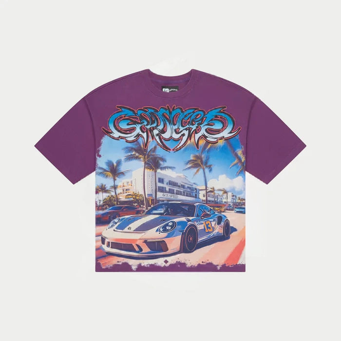 Godspeed Car Meet Miami Tee Purple Wash