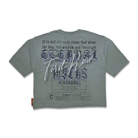 First Row Eternal Myths Broken Sculpture Graphic Cropped T-Shirt Olive Green