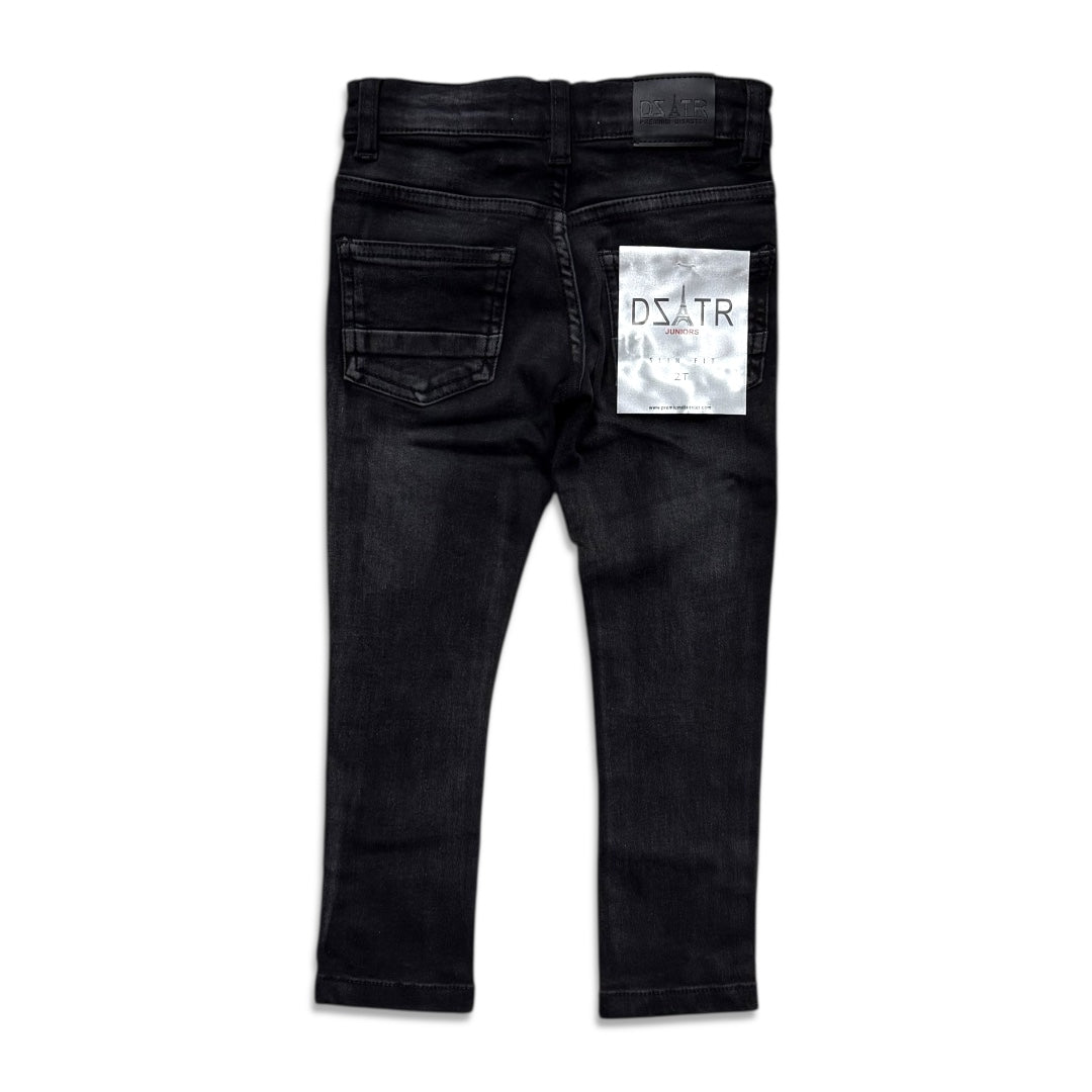 Premium disaster kids's ripped jean black two tone
