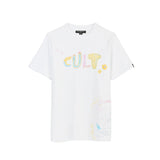 Cult of individuality Heavyweight Crew Neck Tee "Crayon Logo" in White