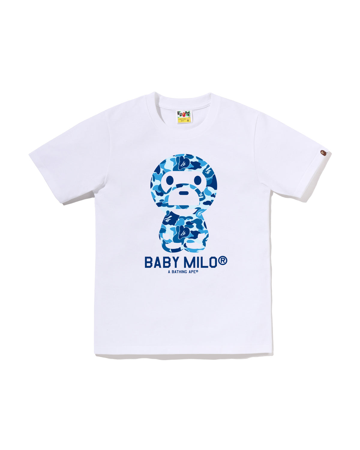 Bape ABC Camo Baby Milo Tee White X Blue
