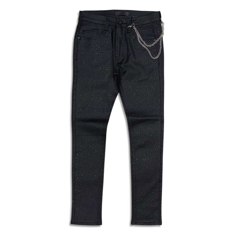 KDNK Men's  Rhinestone skinny Jeans – Black