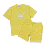 Lacoste Men's Printed cotton short Set - Yellow
