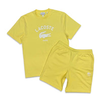 Lacoste Men's Printed cotton short Set - Yellow