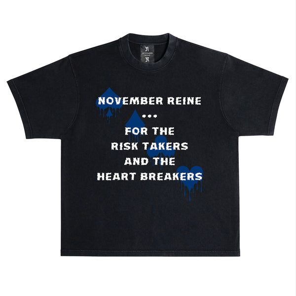 November Reine (Black/varsity Royal Blue "Risk Takers" t-shirt)