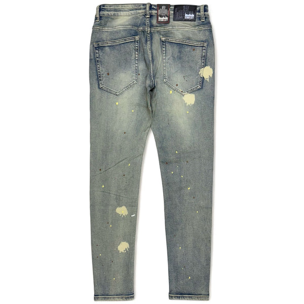 Denimicity (Men's blue bleach Vintage skinny jean)